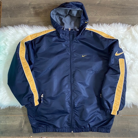 blue and yellow nike windbreaker